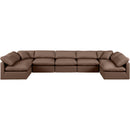 Meridian Indulge Brown Vegan Leather Modular Sectional IMAGE 4
