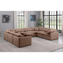 Meridian Indulge Brown Vegan Leather Modular Sectional IMAGE 2