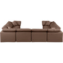 Meridian Indulge Brown Vegan Leather Modular Sectional IMAGE 3