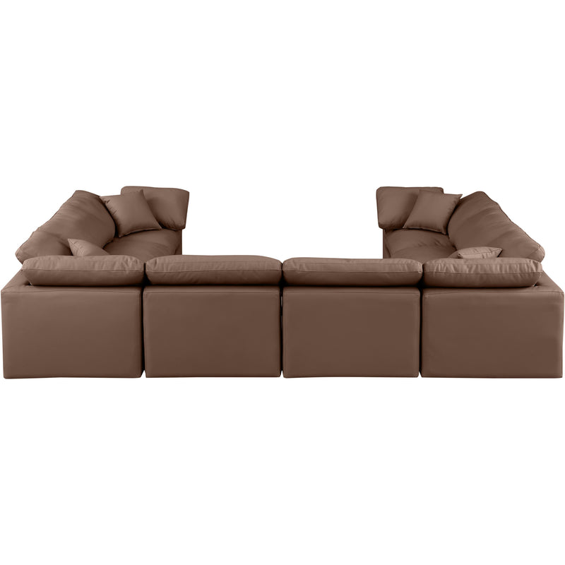 Meridian Indulge Brown Vegan Leather Modular Sectional IMAGE 3
