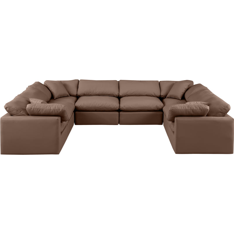 Meridian Indulge Brown Vegan Leather Modular Sectional IMAGE 4