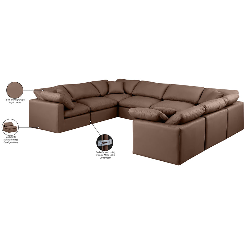 Meridian Indulge Brown Vegan Leather Modular Sectional IMAGE 9