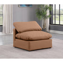 Meridian Indulge Cognac Vegan Leather Armless Chair IMAGE 2