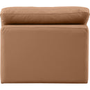 Meridian Indulge Cognac Vegan Leather Armless Chair IMAGE 3
