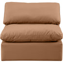 Meridian Indulge Cognac Vegan Leather Armless Chair IMAGE 4