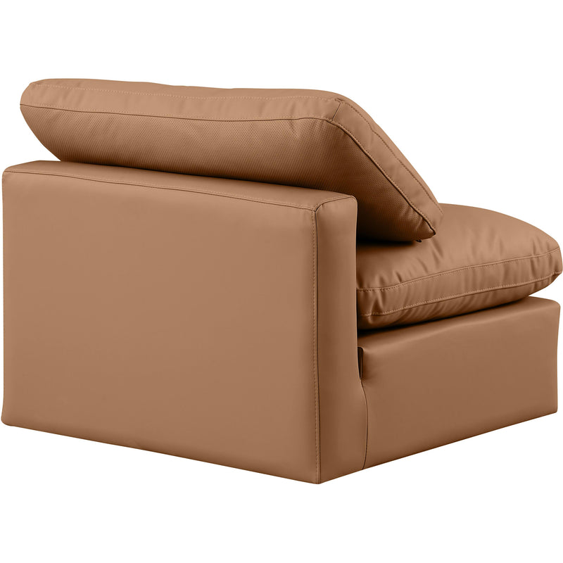 Meridian Indulge Cognac Vegan Leather Armless Chair IMAGE 6