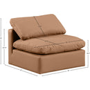 Meridian Indulge Cognac Vegan Leather Armless Chair IMAGE 9