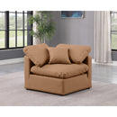 Meridian Indulge Cognac Vegan Leather Corner Chair IMAGE 2