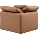 Meridian Indulge Cognac Vegan Leather Corner Chair IMAGE 3