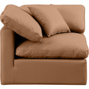 Meridian Indulge Cognac Vegan Leather Corner Chair IMAGE 4