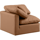 Meridian Indulge Cognac Vegan Leather Corner Chair IMAGE 6