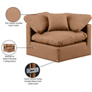 Meridian Indulge Cognac Vegan Leather Corner Chair IMAGE 8