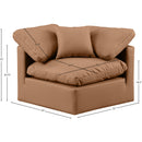 Meridian Indulge Cognac Vegan Leather Corner Chair IMAGE 9
