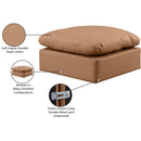 Meridian Indulge Cognac Vegan Leather Ottoman IMAGE 4