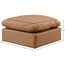 Meridian Indulge Cognac Vegan Leather Ottoman IMAGE 5