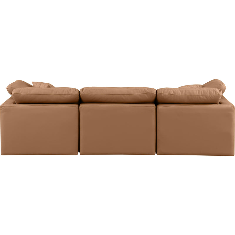 Meridian Indulge Cognac Vegan Leather Modular Sofa IMAGE 3