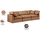 Meridian Indulge Cognac Vegan Leather Modular Sofa IMAGE 8
