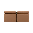 Meridian Indulge Cognac Vegan Leather Modular Sofa IMAGE 3