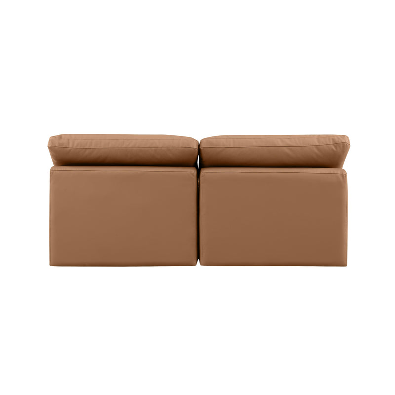 Meridian Indulge Cognac Vegan Leather Modular Sofa IMAGE 3