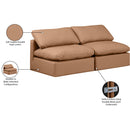 Meridian Indulge Cognac Vegan Leather Modular Sofa IMAGE 7