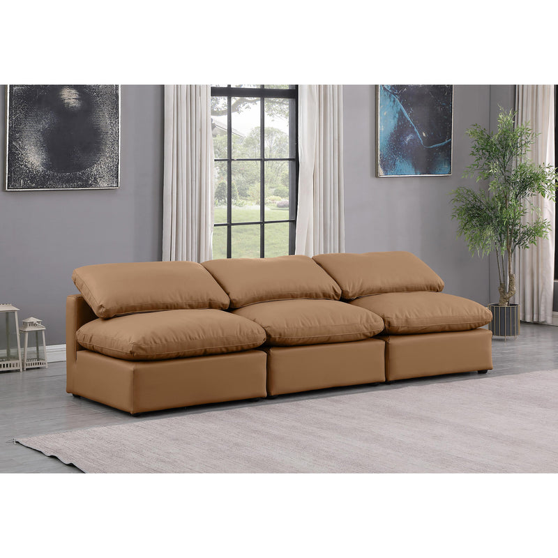 Meridian Indulge Cognac Vegan Leather Modular Sofa IMAGE 2