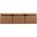 Meridian Indulge Cognac Vegan Leather Modular Sofa IMAGE 3