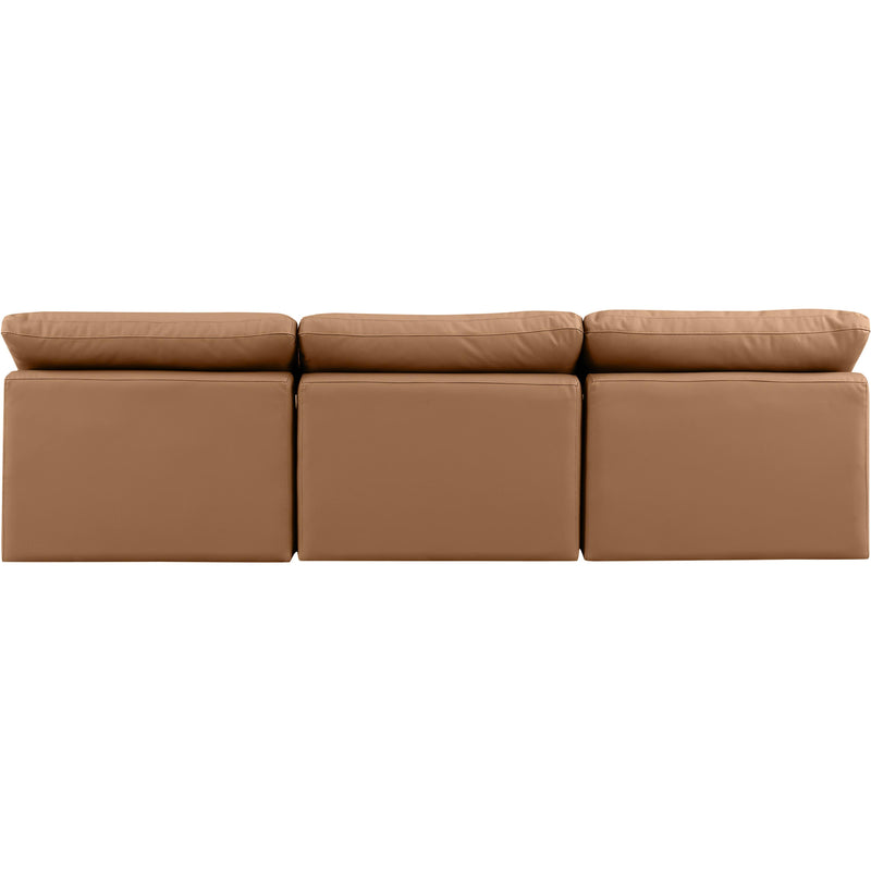 Meridian Indulge Cognac Vegan Leather Modular Sofa IMAGE 3
