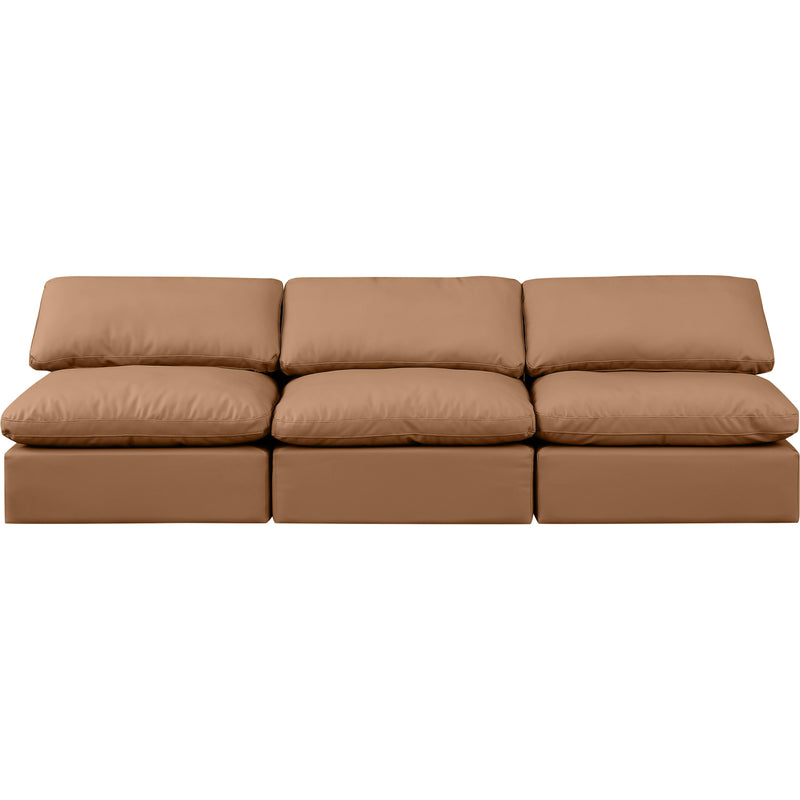 Meridian Indulge Cognac Vegan Leather Modular Sofa IMAGE 4