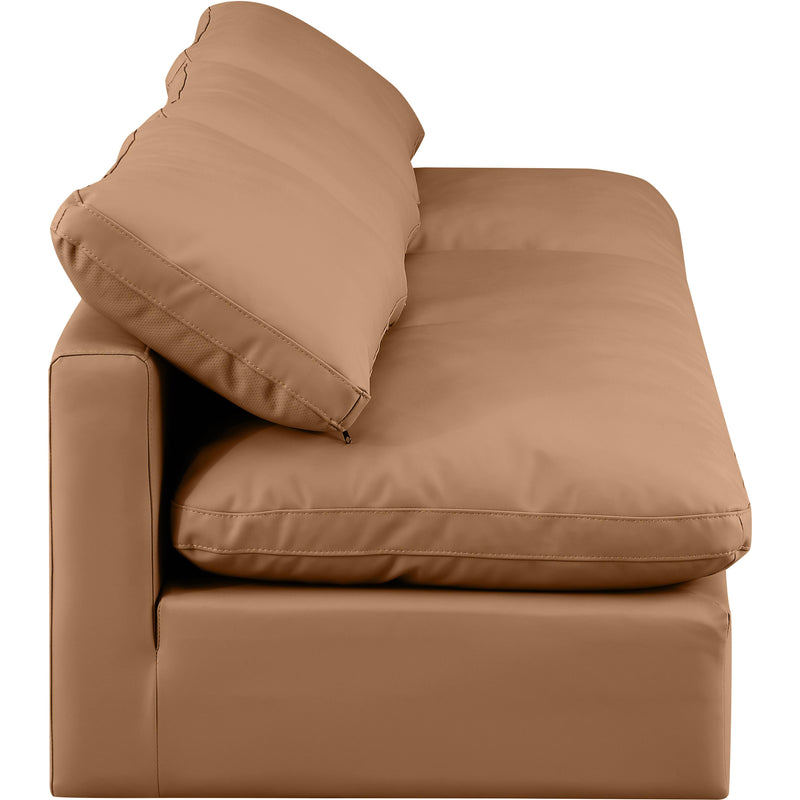 Meridian Indulge Cognac Vegan Leather Modular Sofa IMAGE 5