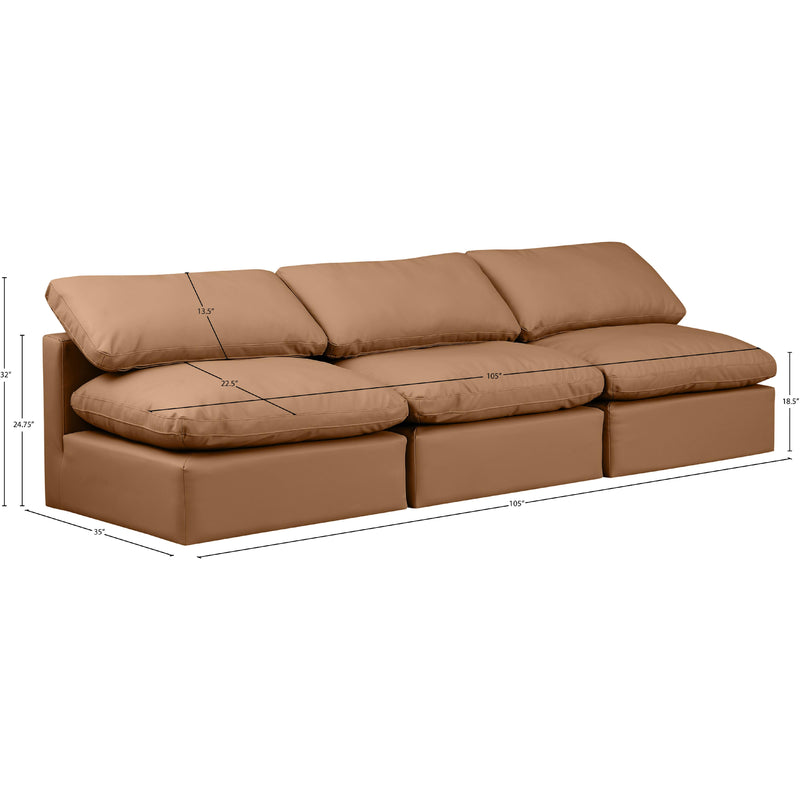 Meridian Indulge Cognac Vegan Leather Modular Sofa IMAGE 8