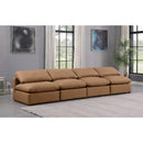 Meridian Indulge Cognac Vegan Leather Modular Sofa IMAGE 2