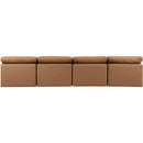 Meridian Indulge Cognac Vegan Leather Modular Sofa IMAGE 3