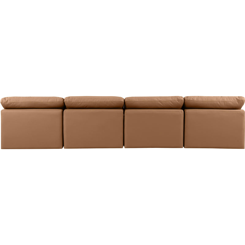 Meridian Indulge Cognac Vegan Leather Modular Sofa IMAGE 3