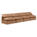 Meridian Indulge Cognac Vegan Leather Modular Sofa IMAGE 8