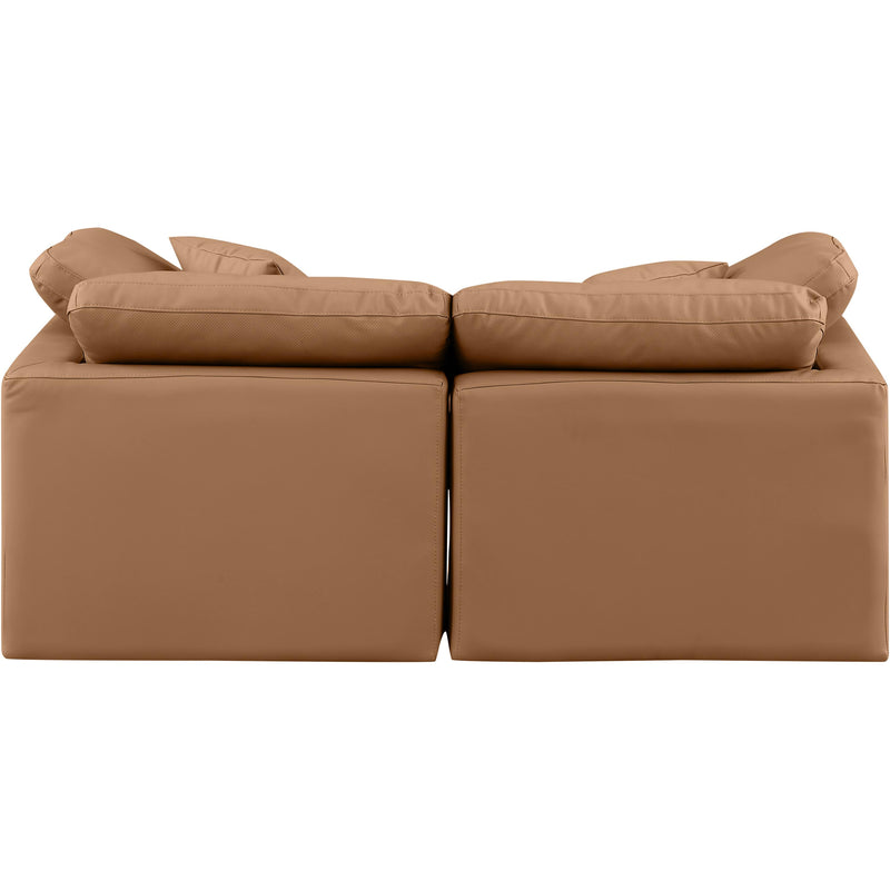 Meridian Indulge Cognac Vegan Leather Modular Sofa IMAGE 3