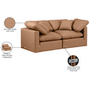 Meridian Indulge Cognac Vegan Leather Modular Sofa IMAGE 8