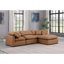 Meridian Indulge Cognac Vegan Leather Modular Sectional IMAGE 2