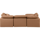 Meridian Indulge Cognac Vegan Leather Modular Sectional IMAGE 3