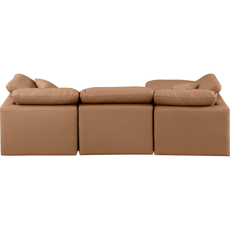 Meridian Indulge Cognac Vegan Leather Modular Sectional IMAGE 3