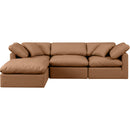 Meridian Indulge Cognac Vegan Leather Modular Sectional IMAGE 4