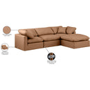 Meridian Indulge Cognac Vegan Leather Modular Sectional IMAGE 8