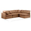 Meridian Indulge Cognac Vegan Leather Modular Sectional IMAGE 10