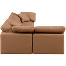 Meridian Indulge Cognac Vegan Leather Modular Sectional IMAGE 5