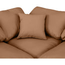 Meridian Indulge Cognac Vegan Leather Modular Sectional IMAGE 7