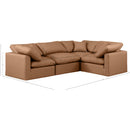 Meridian Indulge Cognac Vegan Leather Modular Sectional IMAGE 10