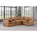 Meridian Indulge Cognac Vegan Leather Modular Sectional IMAGE 2