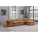 Meridian Indulge Cognac Vegan Leather Modular Sectional IMAGE 2