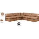 Meridian Indulge Cognac Vegan Leather Modular Sectional IMAGE 8