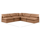 Meridian Indulge Cognac Vegan Leather Modular Sectional IMAGE 9
