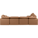 Meridian Indulge Cognac Vegan Leather Modular Sectional IMAGE 3